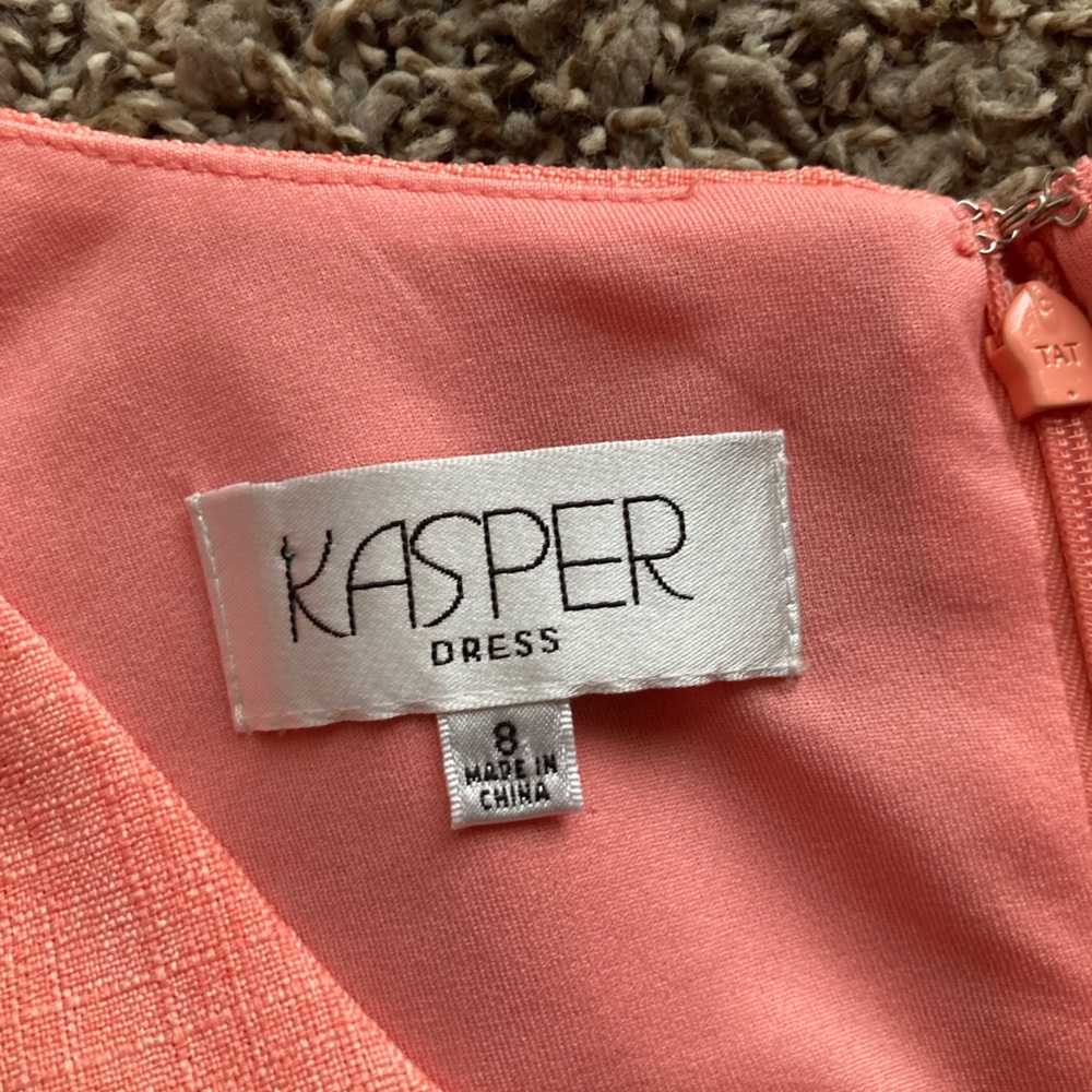 Kasper Pink Sheath Midi Dress V-Neck Sleeveless - Picture 9 of 10